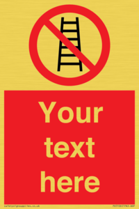 Custom No Ladders Sign